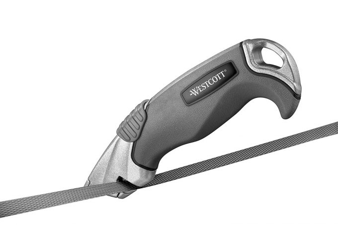 Westcott E-84023 00 - Cuchilla de seguridad de aleación de aluminio, 18 mm, color gris-negro