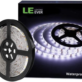 LE Tira LED, Cadena de Luces, 5m 300 LED SMD 2835, Blanco Frío, Resistente al Agua IP65, para Techo, Muebles, Cocina etc. [Clase de eficiencia energética A+]