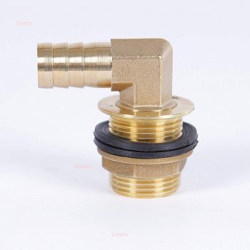 Racor 3-4 rosca hembra interior, 1 rosca macho exterior c juntas toricas-gomas + Codo 9° rosca 3-4 conexión manguera 19mm