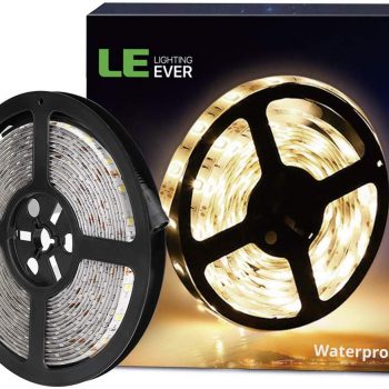 Tira LED, 5m 300 LED SMD 2835, Blanco Cálido, Resistente al Agua IP65, para Techo, Muebles, Cocina etc. [Clase de eficiencia energética A]